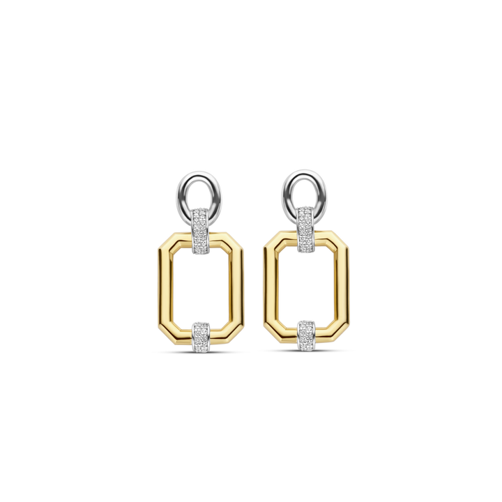 7920ZY- Yellow Plated Geometric Shaped Earrings