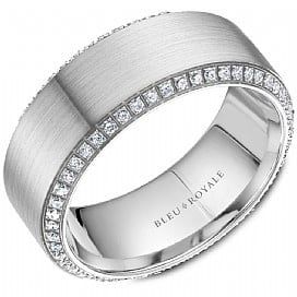 AL- 14K W/G 9mm Diamond Eternity Band, D: 0.66ct, Sandpaper finish