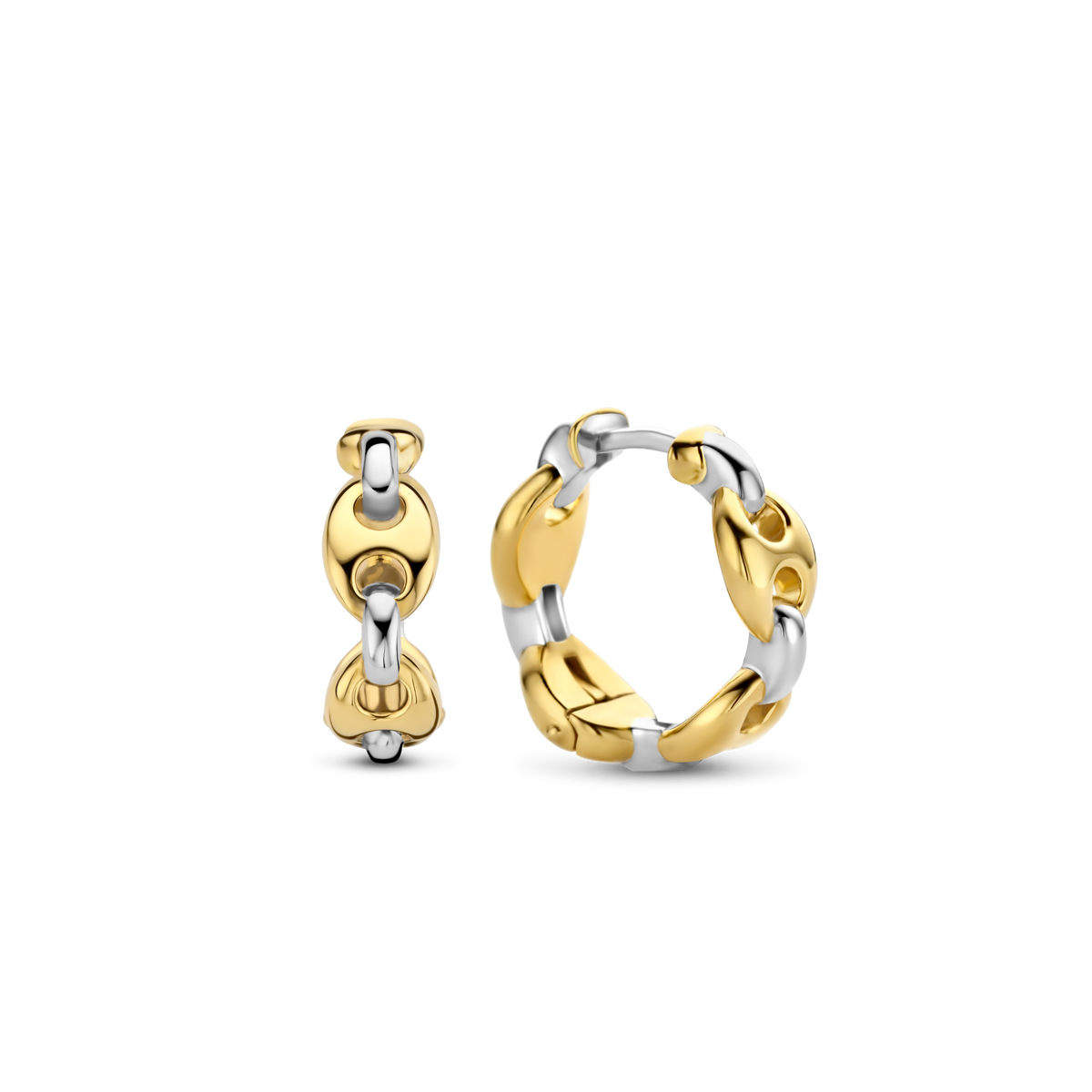 7877SY- Puffed Gucci Link Style Hoops