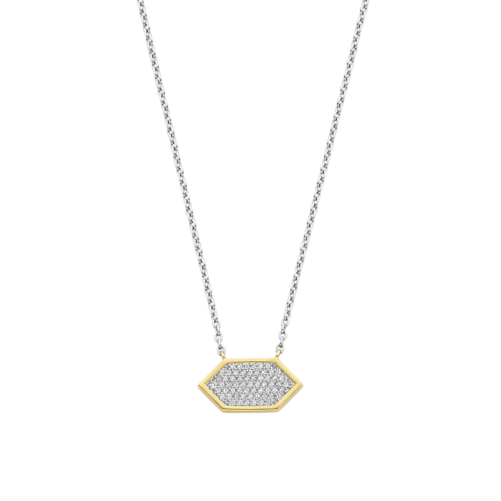 34040ZY/42- Geometric Pave Necklace