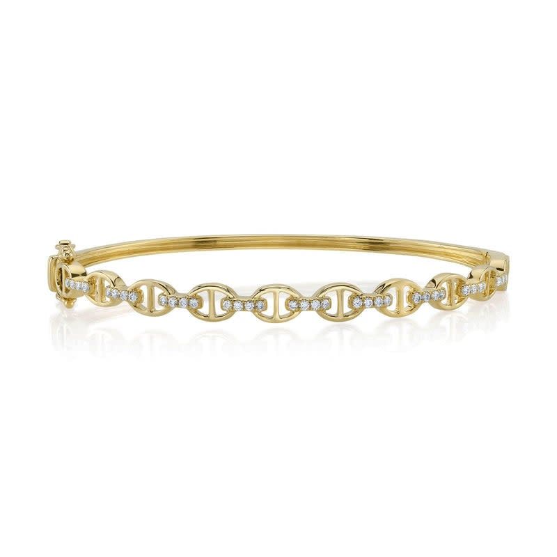 14K Y/G Open Link Diamond Bangle, D: 0.35ct