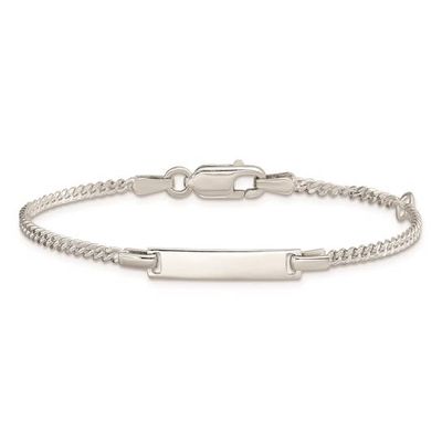 Silver Curb Link Baby ID Bracelet, 5" + ext