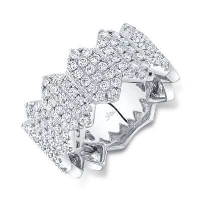 14K W/G Pave Diamond Hexagon Ring, D: 1.04ct