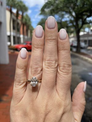 LAB- 14K Y/G Oval Engagement Ring, D: 2.01ct, E, VS2