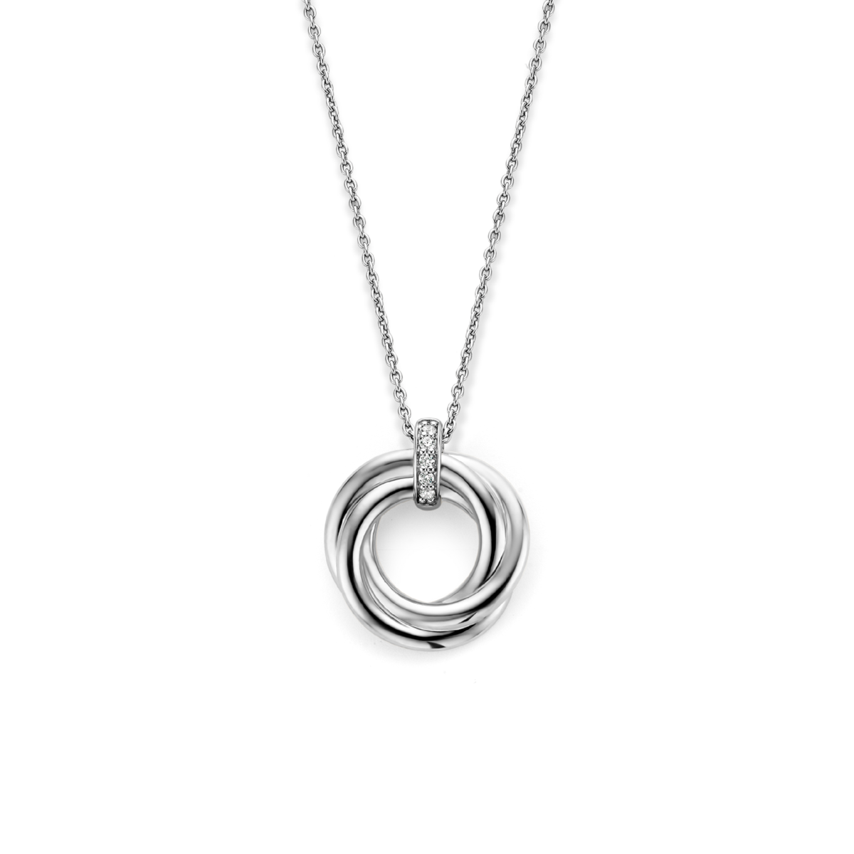 3972ZI/42- Vintage Inspired Silver Twisted Necklace