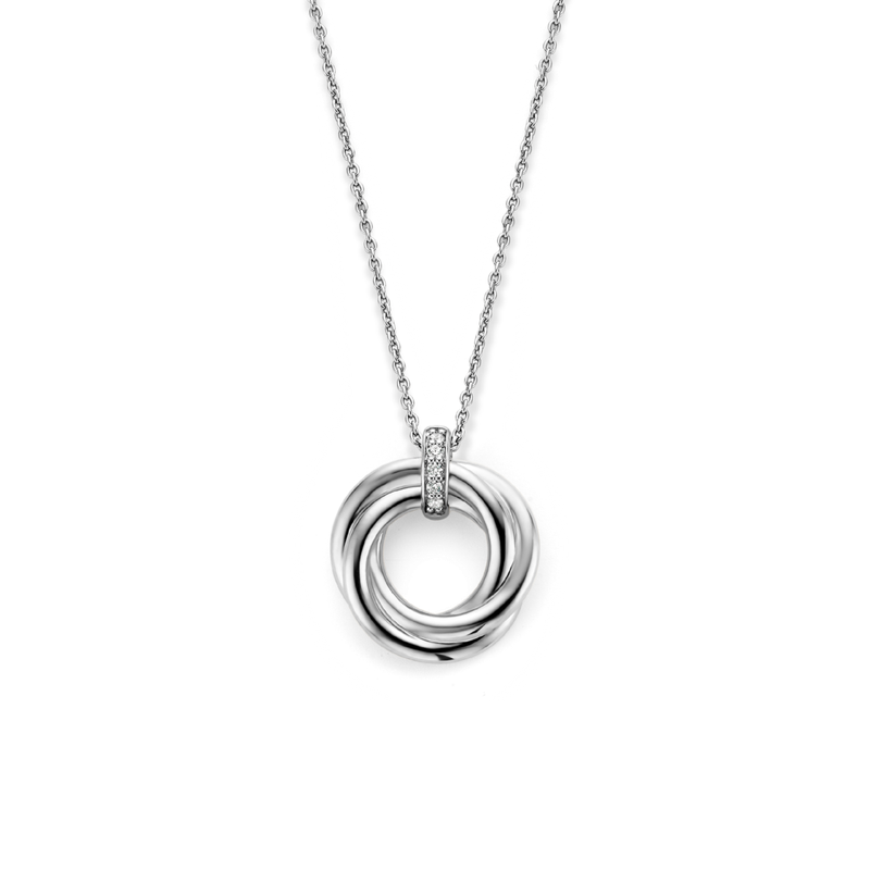 3972ZI/42- Vintage Inspired Silver Twisted Necklace