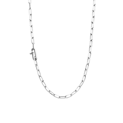 34024SI/48- Silver Lightweight Paperclip Necklace