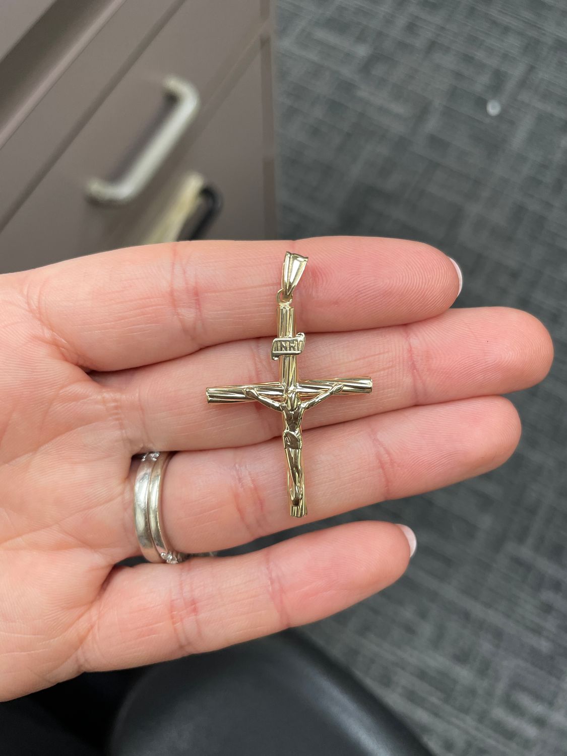 14K Y/G Twisted Gold Crucifix