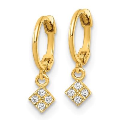 14 Y/G CZ Dangle Huggies 14 Y/G CZ Dangle Huggies