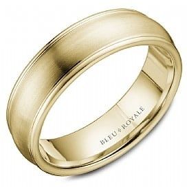 AL- 14K Y/G 6.5mm Sandpaper Center &amp; High Polish Edges