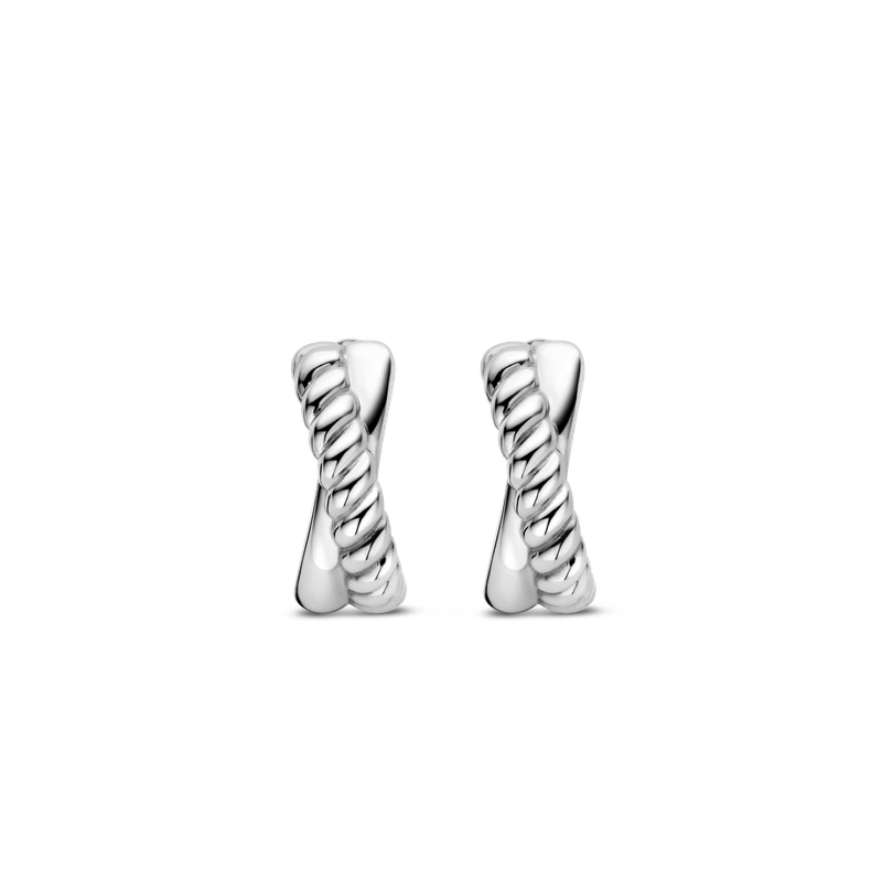 7667ST- Rope X-Huggie Earrings