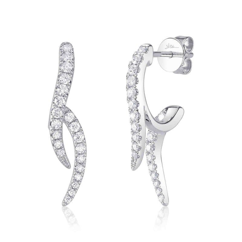 14K W/G Diamond Fashion Earrings, D: 0.44ct
