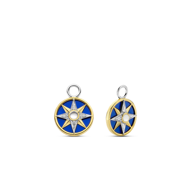 9267BL- Lapis Compass Earring Charms