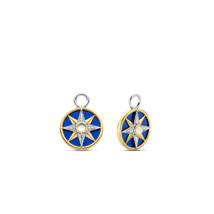 9267BL- Lapis Compass Earring Charms