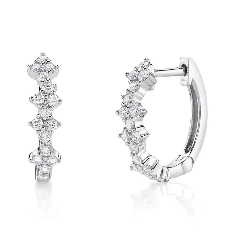 14K W/G Diamond Huggie Earrings