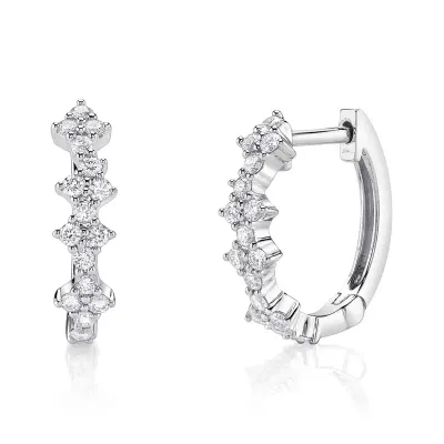 14K W/G Diamond Huggie Earrings