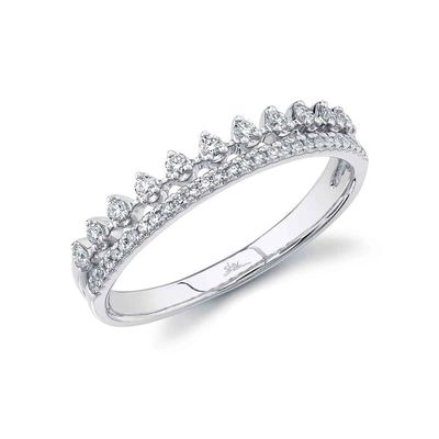 14K W/G Double Diamond Stackable Ring, D: 0.22ct