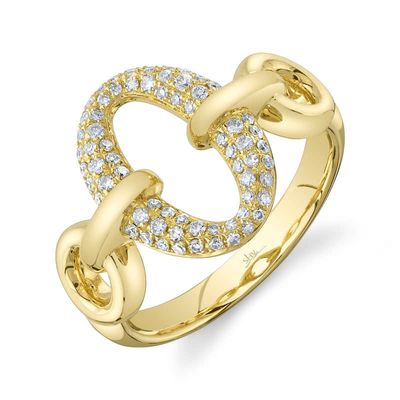 14K Y/G Oval Pave Diamond Fashion Ring, D: 0.28ct