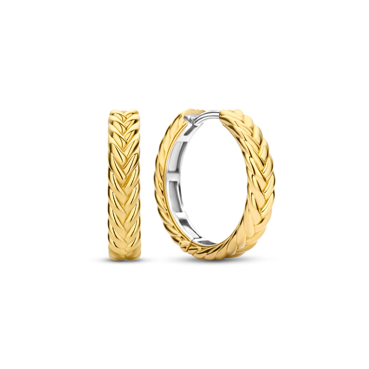 7883SY- Yellow Gold Plated Braided Hoops