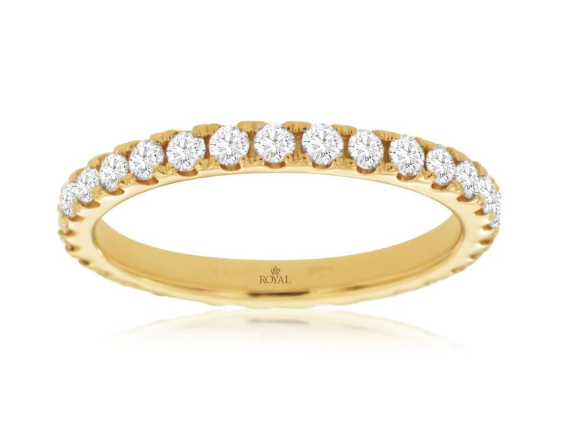 14K Y/G Diamond Eternity Band, D: 0.90ct