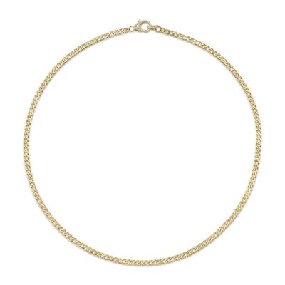 14K Y/G Cuban Link Necklace with Diamond Clasp, D: 0.27ct