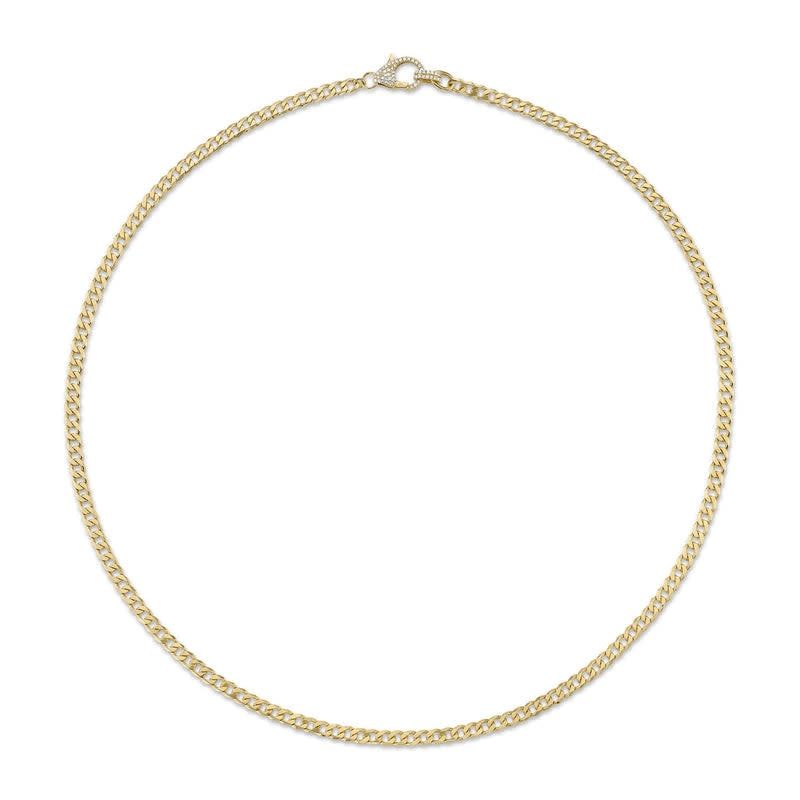 14K Y/G Cuban Link Necklace with Diamond Clasp, D: 0.27ct