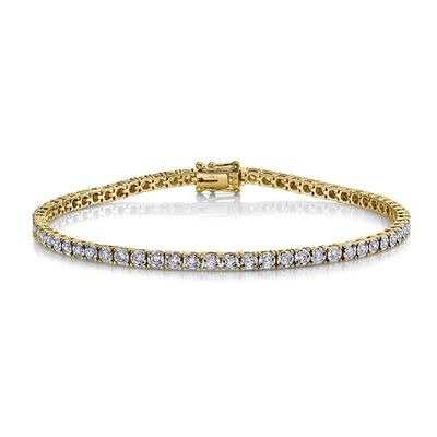 14K Y/G Diamond Tennis Bracelet, D: 1ct