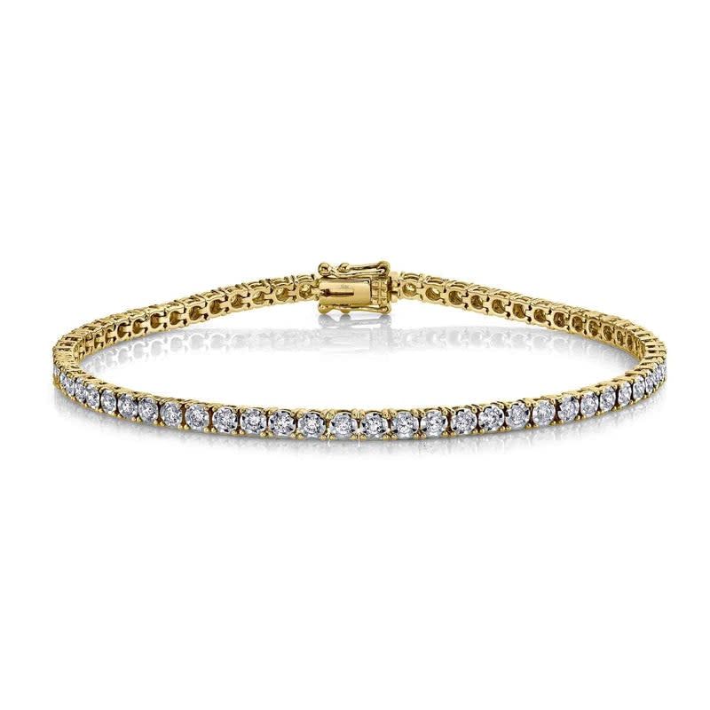 14K Y/G Diamond Tennis Bracelet, D: 1ct