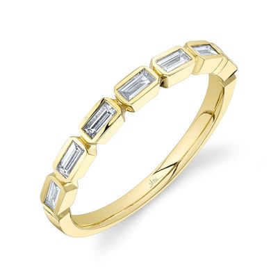14K Y/G Baguette Diamond Stackable Band, D :0.35ct