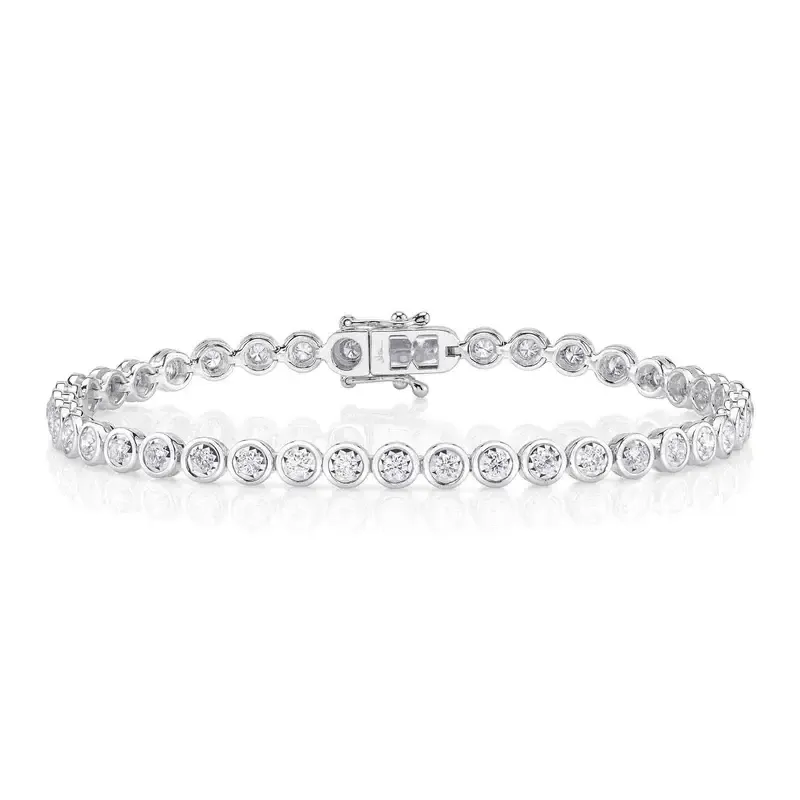 14K W/G Bezel Set Diamond Tennis Bracelet