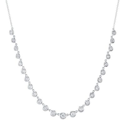 14K W/G Bezel Set Diamond Necklace, D: 0.60ct