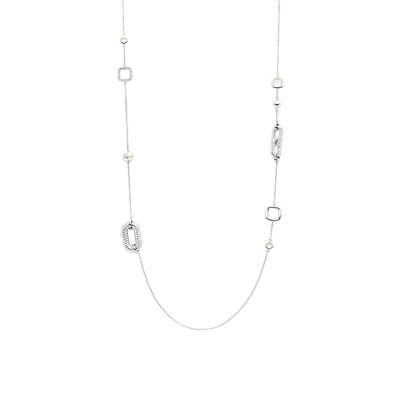 Long Silver Accented Necklace
