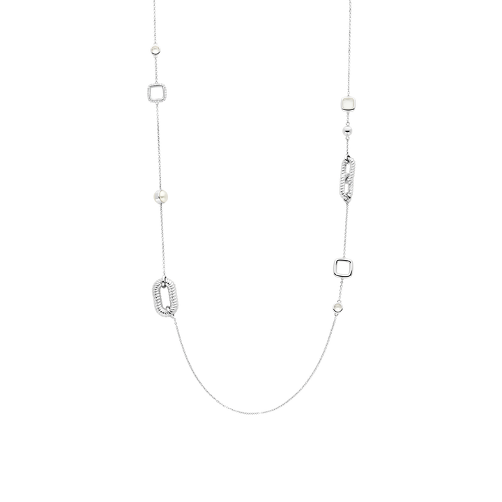 Long Silver Accented Necklace