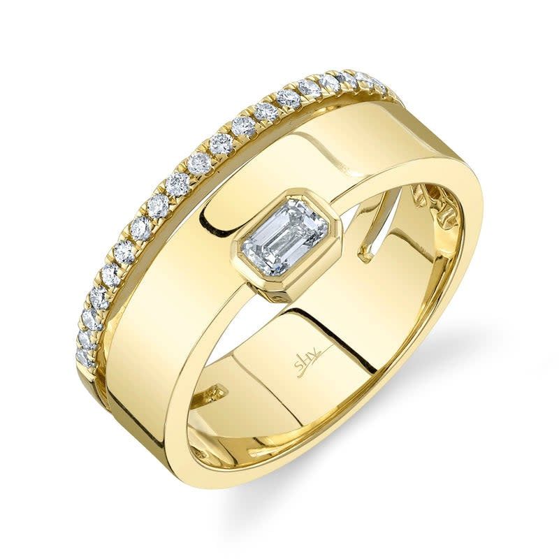 14K Y/G High Polish Gold Diamond Ring, D: 0.39ct