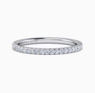 14K W/G Diamond Wedding Band, D: 0.18ct, G-H, SI2
