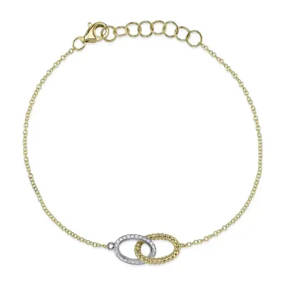 14K Y/G Rope Oval and Diamond Bracelet