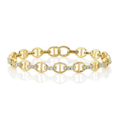 14K Y/G Diamond Open Link Bracelet