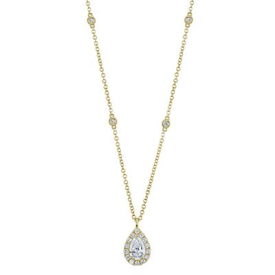 14K Y/G Tear Drop Diamonds by the inch Necklace, D: 0.40ct