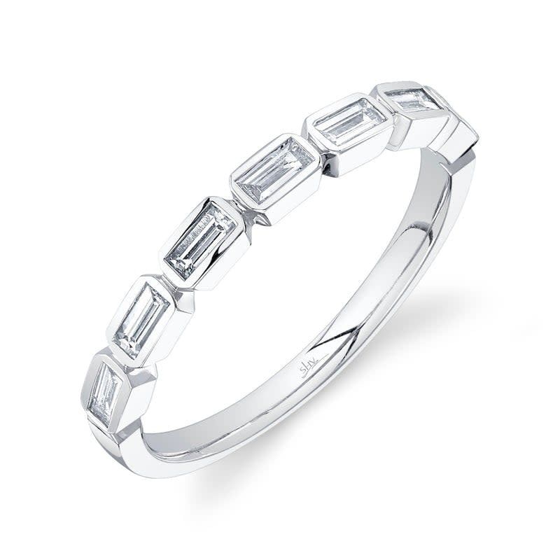 14K W/G Stackable Diamond Baguette Band, D: 0.35ct
