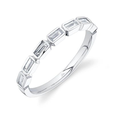 14K W/G Stackable Diamond Baguette Band, D: 0.35ct