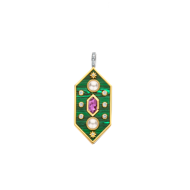 6825MA- Malachite Jeweled Pendant