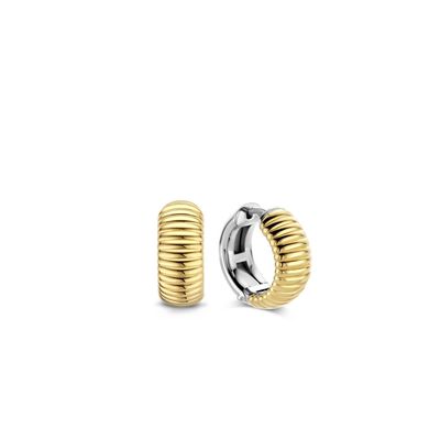 7840SY- Chunky Yellow Plated Fluted Hoops