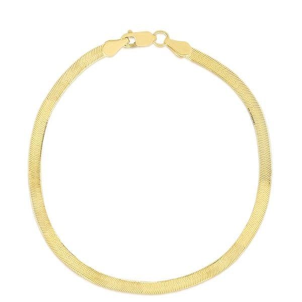 14K  Y/G 3mm Herringbone Bracelet