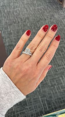 LAB - 14K W/G Emerald Hidden Halo Engagement Ring, D: 4.02ct, F, Vs2