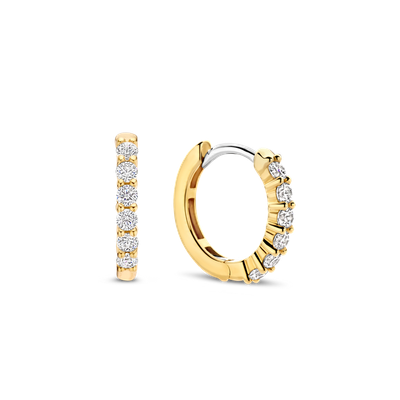 7957ZY- Shared Prong Hoop Earrings