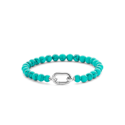 23037TQ- Turquoise Bracelet with Silver Clasp
