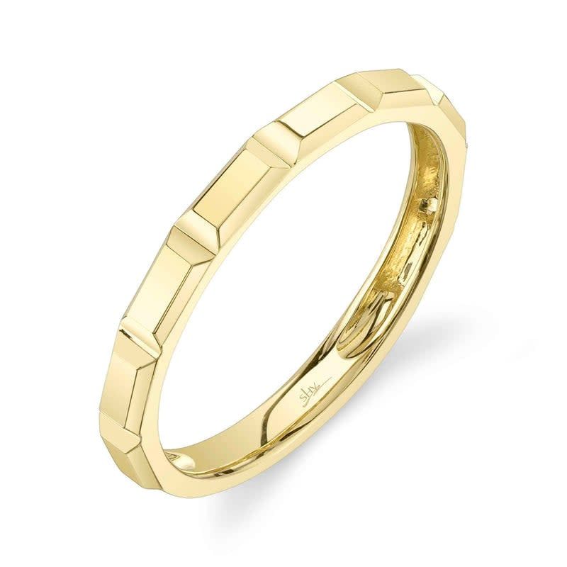 14K Y/G Geometric Stackable Ring