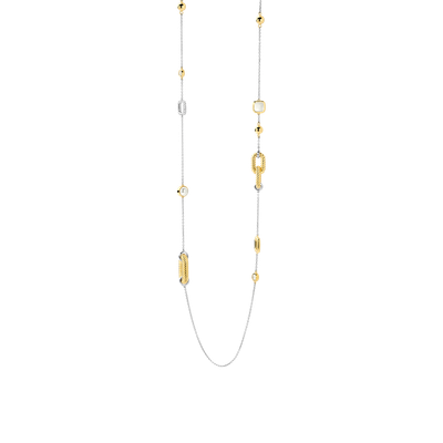 Long Yellow-Plated Accented Necklace