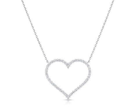 14K W/G Diamond Heart Cutout Necklace, D: 0.75ct