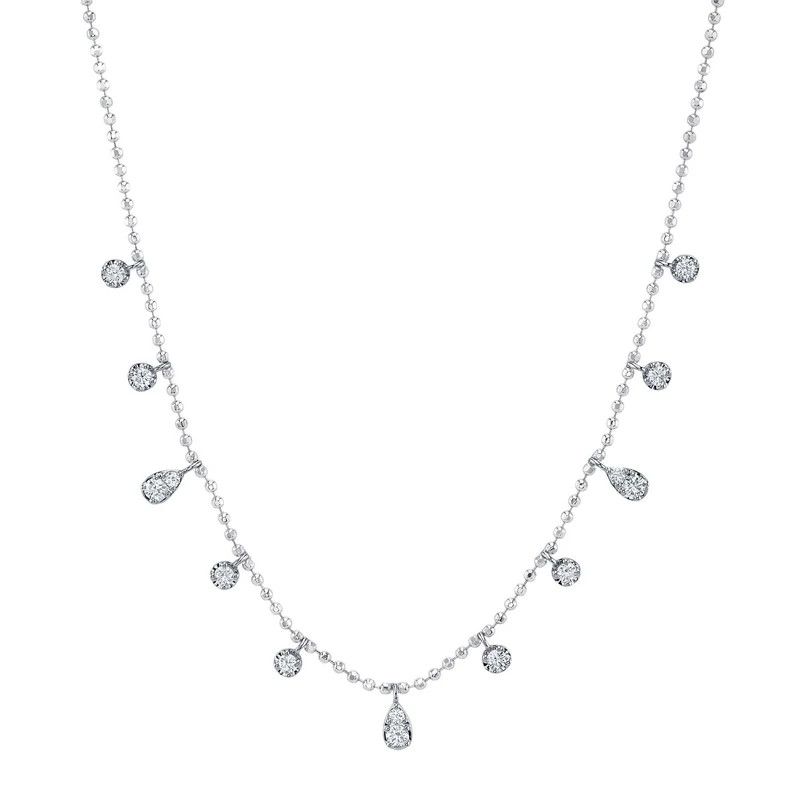 14K W/G Diamond Dangle Necklace